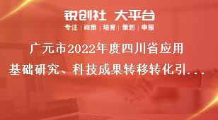 廣元市2022年度四川省應(yīng)用基礎(chǔ)研究、科技成果轉(zhuǎn)移轉(zhuǎn)化引導(dǎo)計(jì)劃項(xiàng)目的申報(bào)網(wǎng)址獎(jiǎng)補(bǔ)政策