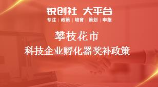 攀枝花市科技企業孵化器相關配套獎補政策