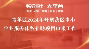 青羊區2024年開展我區中小企業服務體系補助項目申報工作2022年期間補助項目申報要求獎補政策
