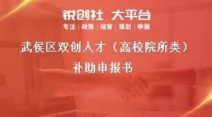 武侯區雙創人才（高校院所類）補助申報書獎補政策